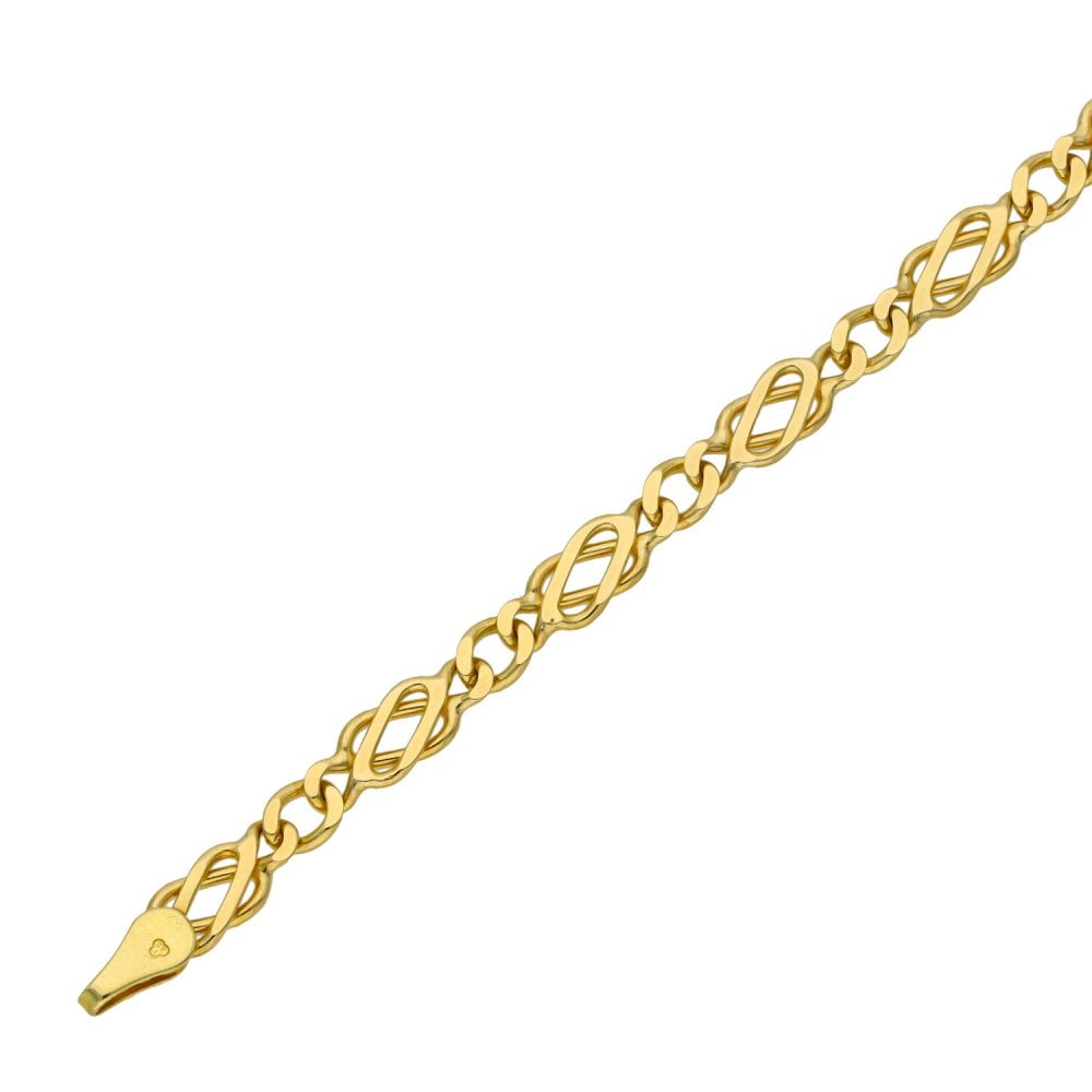 Ladies 9ct Yellow Gold 8" Celtic Style Bracelet - 6.7g