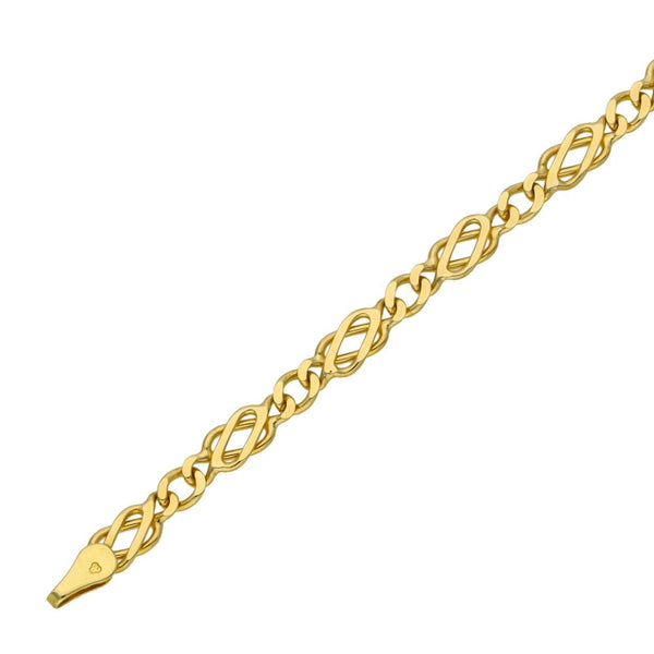 Ladies 9ct Yellow Gold 8" Celtic Style Bracelet - 6.7g