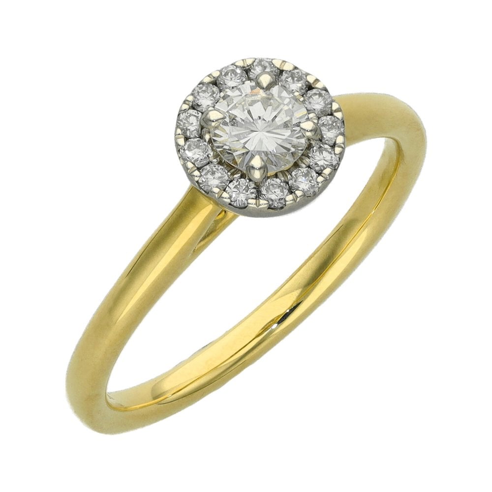 Ladies 18ct Yellow Gold Diamond Cluster Ring - 0.45ct