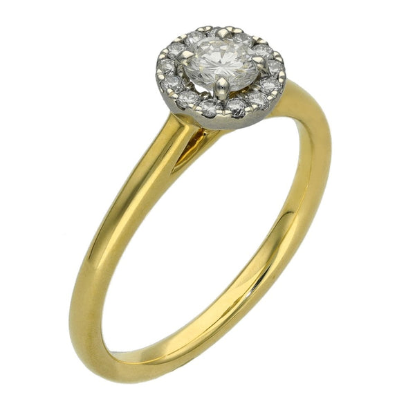 Ladies 18ct Yellow Gold Diamond Cluster Ring - 0.45ct
