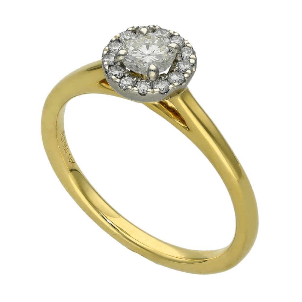 Ladies 18ct Yellow Gold Diamond Cluster Ring - 0.45ct