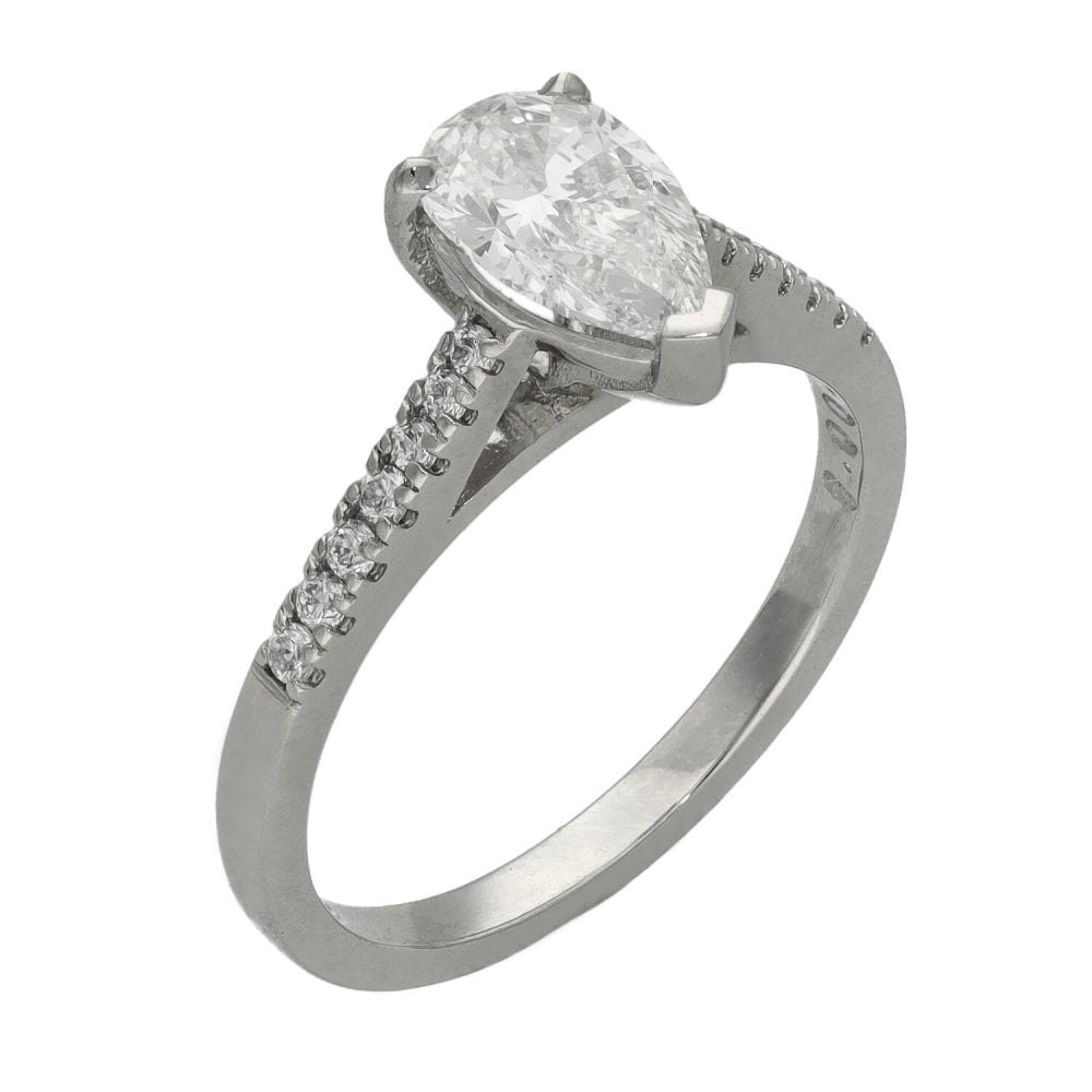 1.14ct Platinum Certified Diamond Engagement Ring - D/VS2
