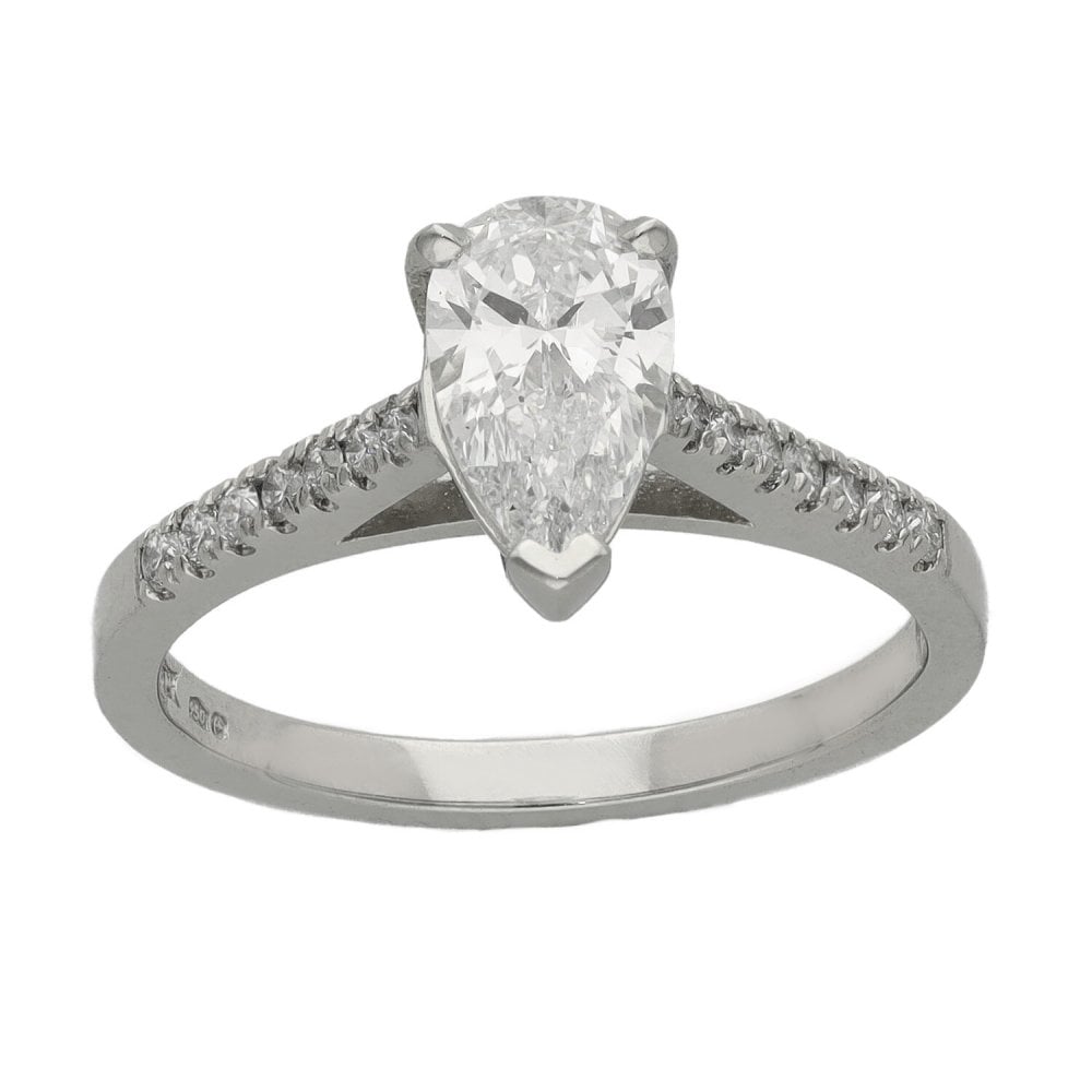 1.14ct Platinum Certified Diamond Engagement Ring - D/VS2