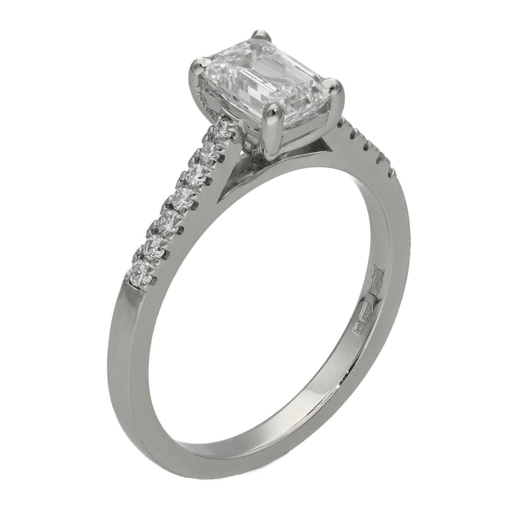 1.17ct Platinum Certified Diamond Engagement Ring - D/VS2