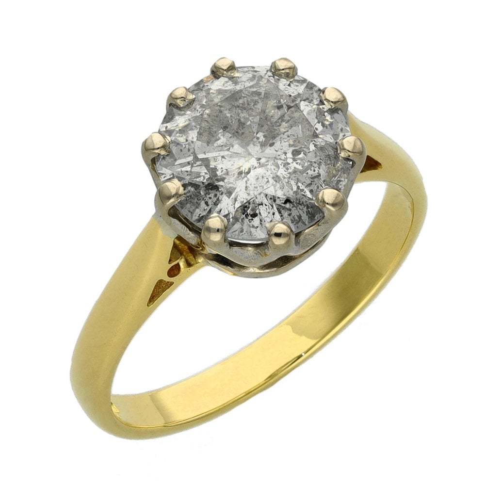 Ladies 18ct Yellow Gold 2.89ct Solitaire Diamond Engagement Ring