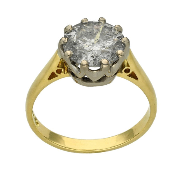 Ladies 18ct Yellow Gold 2.89ct Solitaire Diamond Engagement Ring