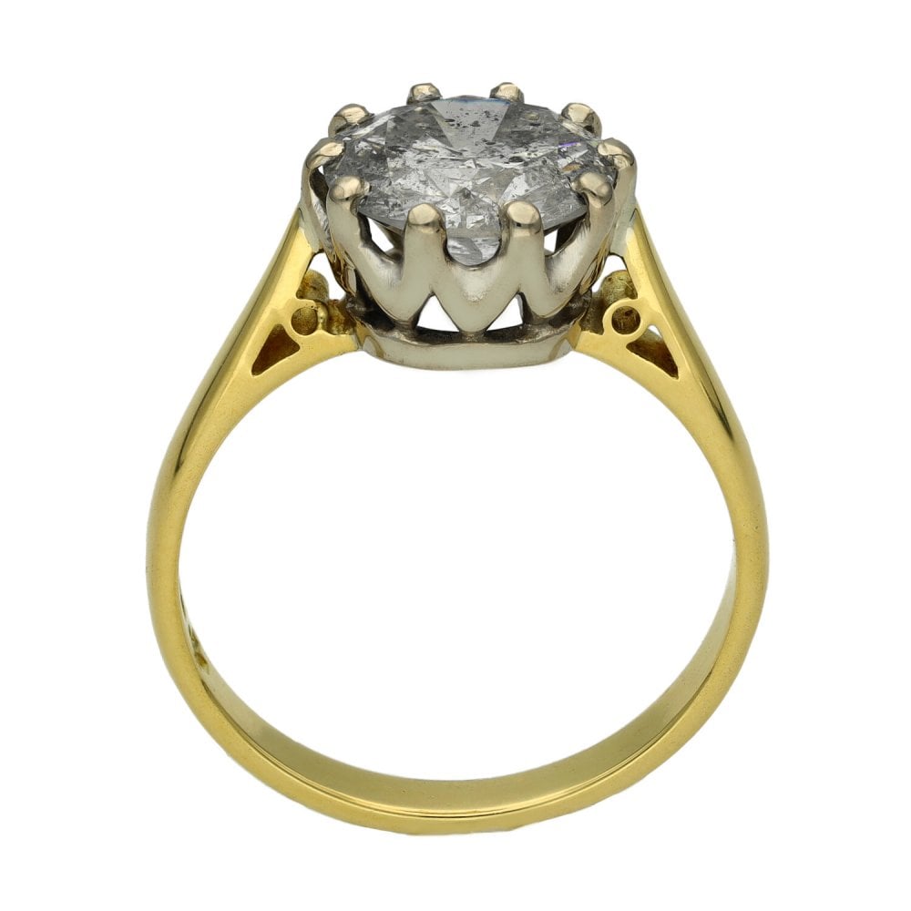 Ladies 18ct Yellow Gold 2.89ct Solitaire Diamond Engagement Ring