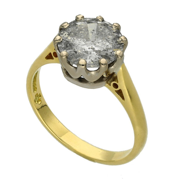 Ladies 18ct Yellow Gold 2.89ct Solitaire Diamond Engagement Ring