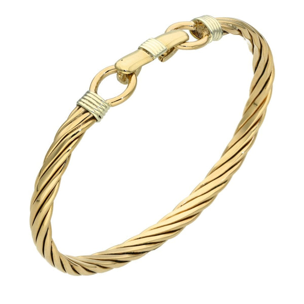 9ct Yellow Gold Twist Bangle - 25.5g
