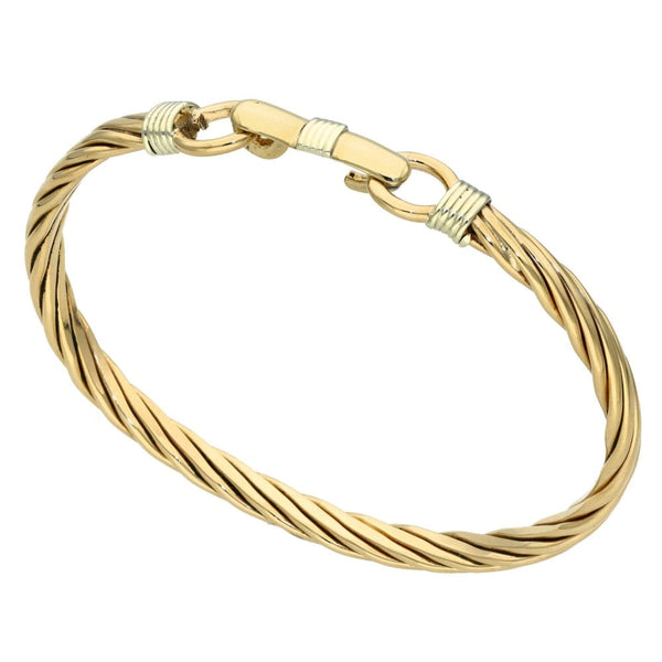 9ct Yellow Gold Twist Bangle - 25.5g