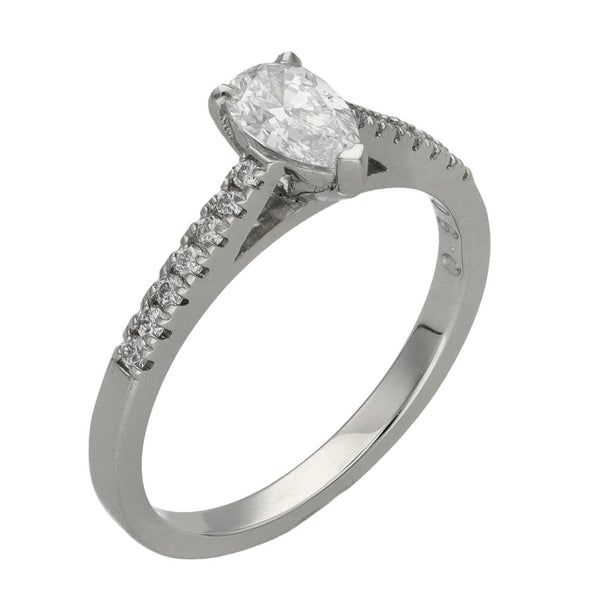 0.64ct Platinum Certified Diamond Engagement Ring - D/VS2