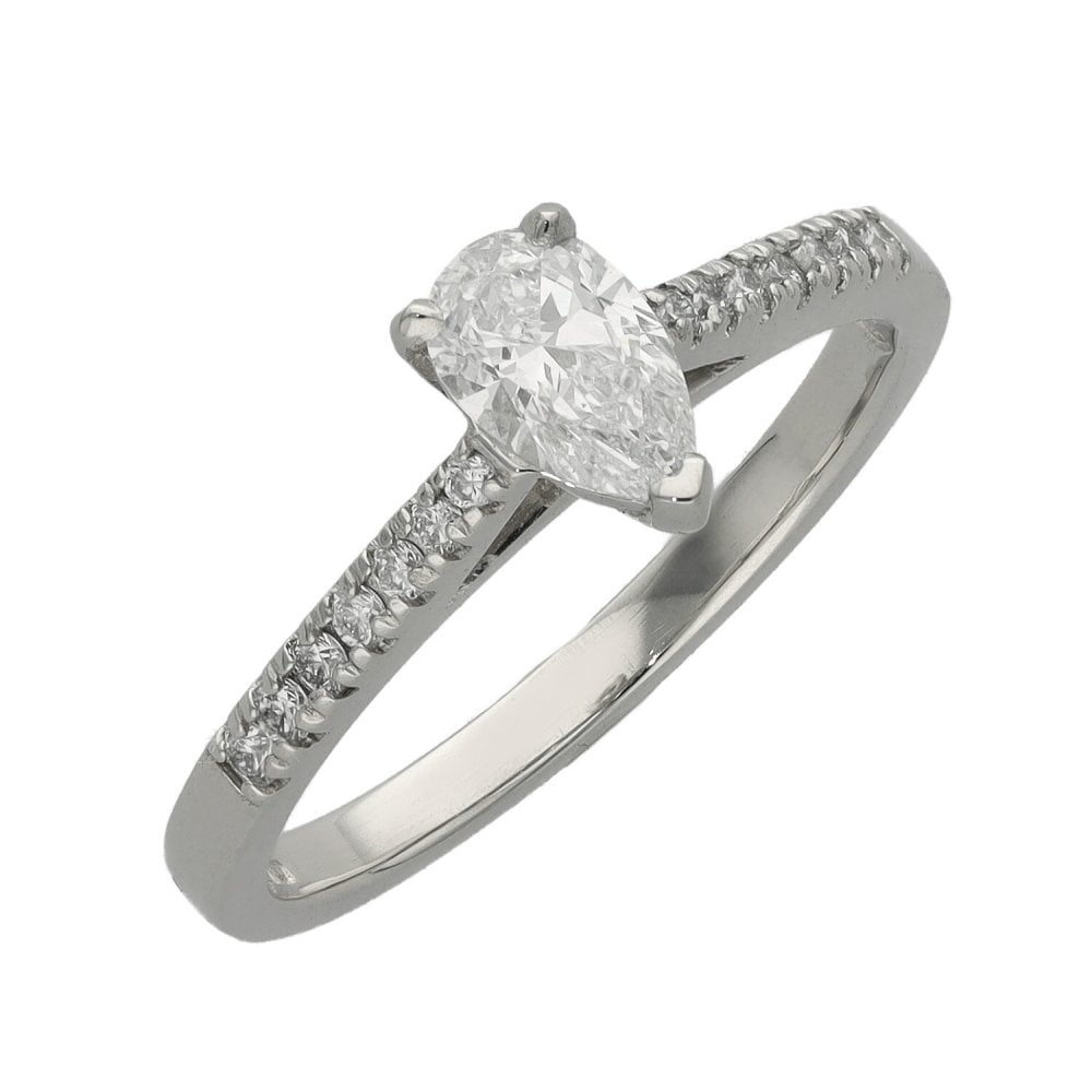 0.64ct Platinum Certified Diamond Engagement Ring - D/VS2