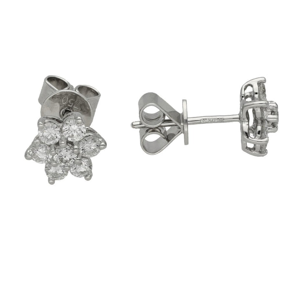Ladies 18ct White Gold Diamond Cluster Ring - 0.70ct