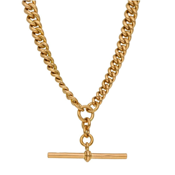 9ct Rose Gold Albert Chain With T-Bar - 56.6g