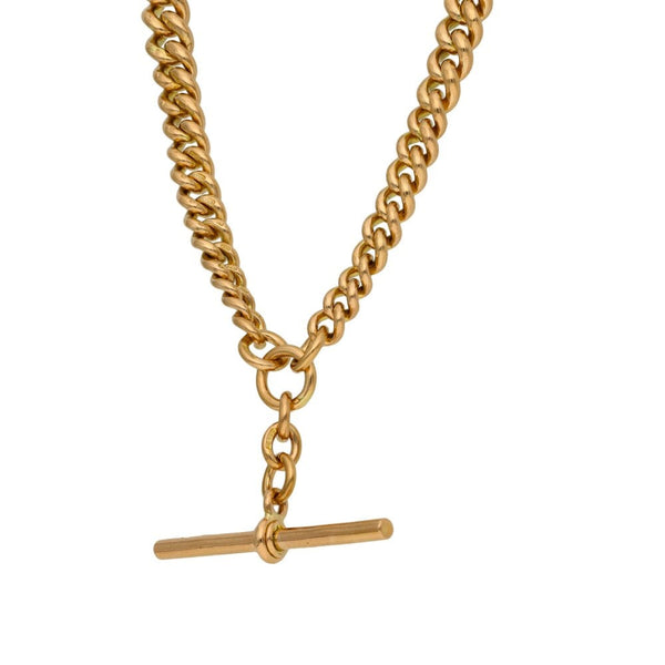 9ct Rose Gold Albert Chain With T-Bar - 56.6g