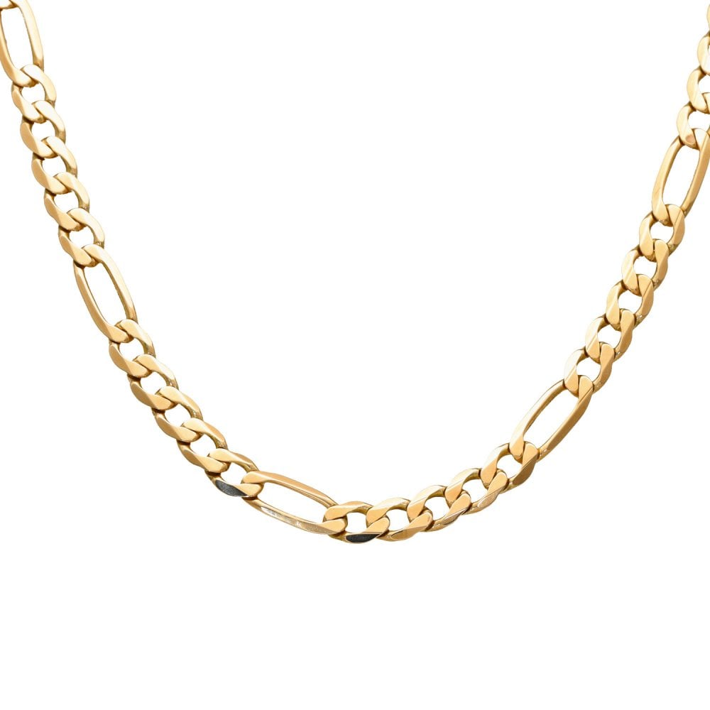 9ct Yellow Gold 18" Figaro Chain - 12.8g