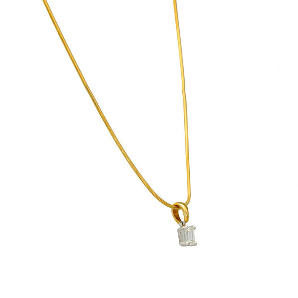18ct Yellow Gold Emerald Diamond Pendant & Necklace -16" -0.50ct