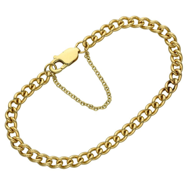 Ladies 9ct Yellow Gold Curb Bracelet - 15.8g