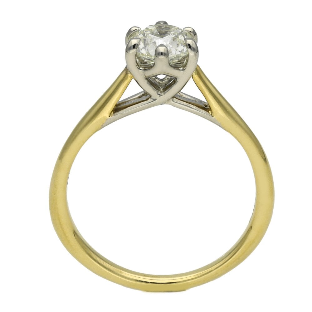 18ct Yellow Gold Certified Diamond Engagement Ring - 0.91ct