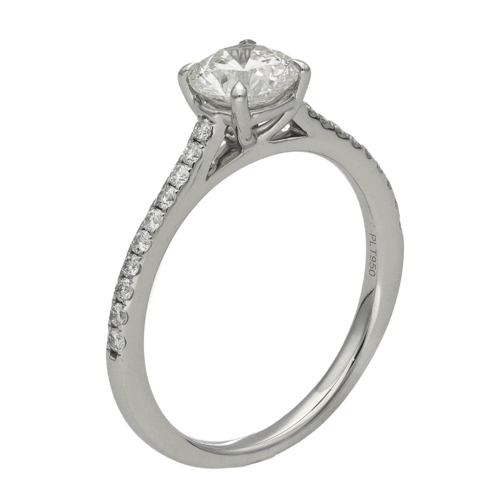 Ladies Platinum 1.10ct Certified Diamond Engagement Ring - J/VS1