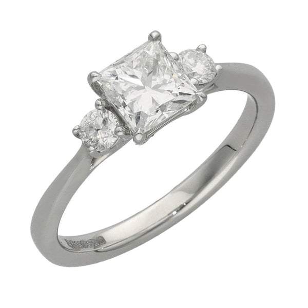 Ladies Platinum Certified Diamond Trilogy Ring - 1.20ct