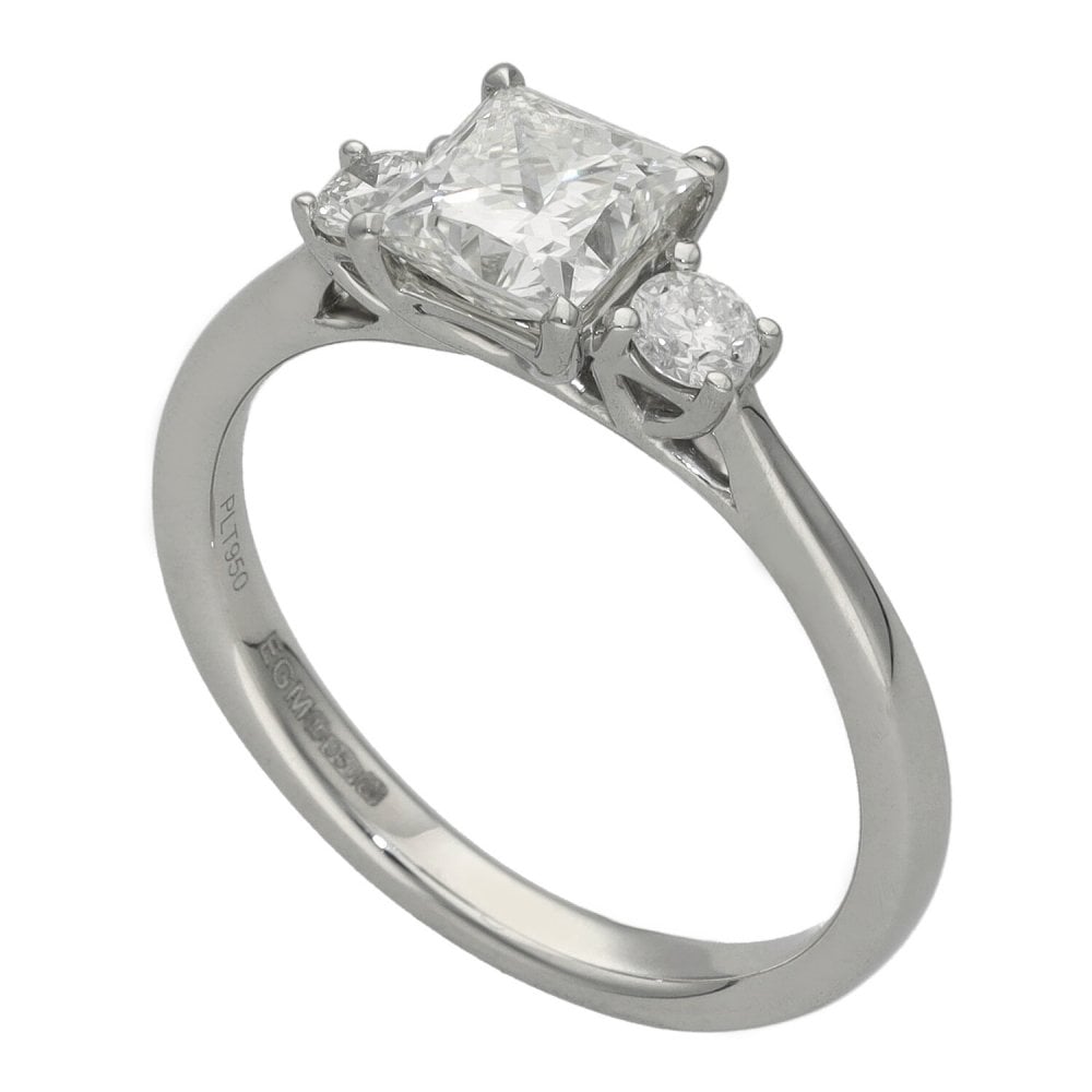 Ladies Platinum Certified Diamond Trilogy Ring - 1.20ct