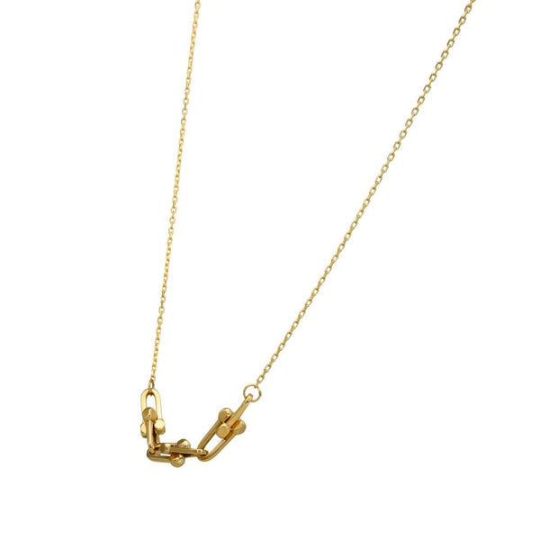 Ladies 9ct Yellow Gold Link & Trace Necklace - 18"