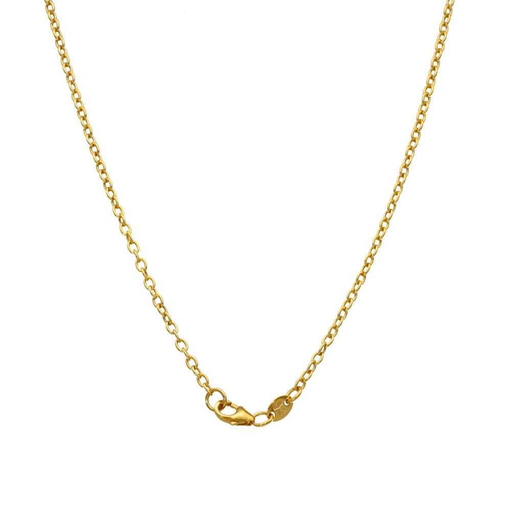 Ladies 9ct Yellow Gold Hollow Link & Trace Necklace - 18"