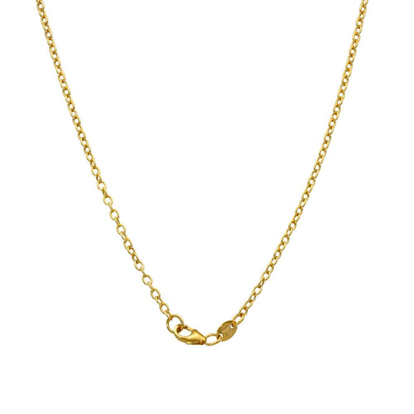 Ladies 9ct Yellow Gold Hollow Link & Trace Necklace - 18"