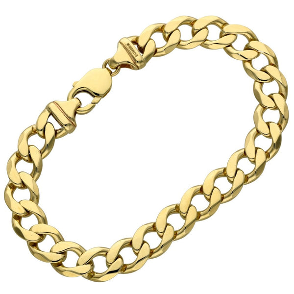 9ct Yellow Gold Curb Bracelet - 8.5" - 31.8g