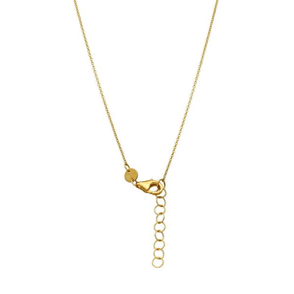 9ct Yellow Gold Flower Disc Pendant & Necklace - 17" - 1.8g