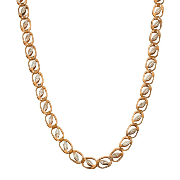 9ct Rose & White Gold Leaf Necklace