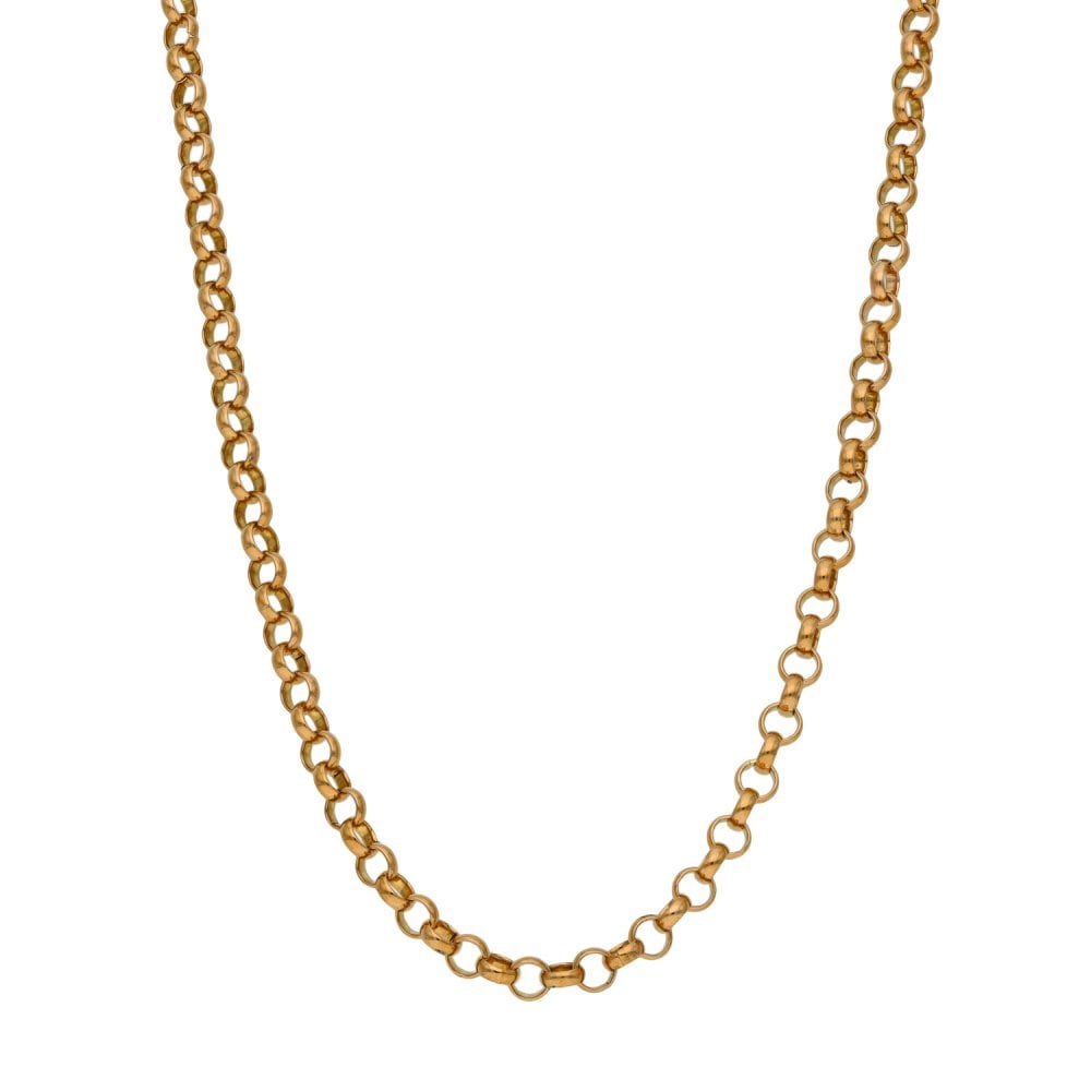 9ct Rose Gold 18" Round Link Belcher Chain - 9.0g