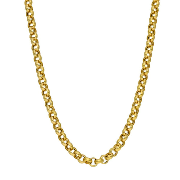 9ct Yellow Gold Round Link Belcher Chain - 18"
