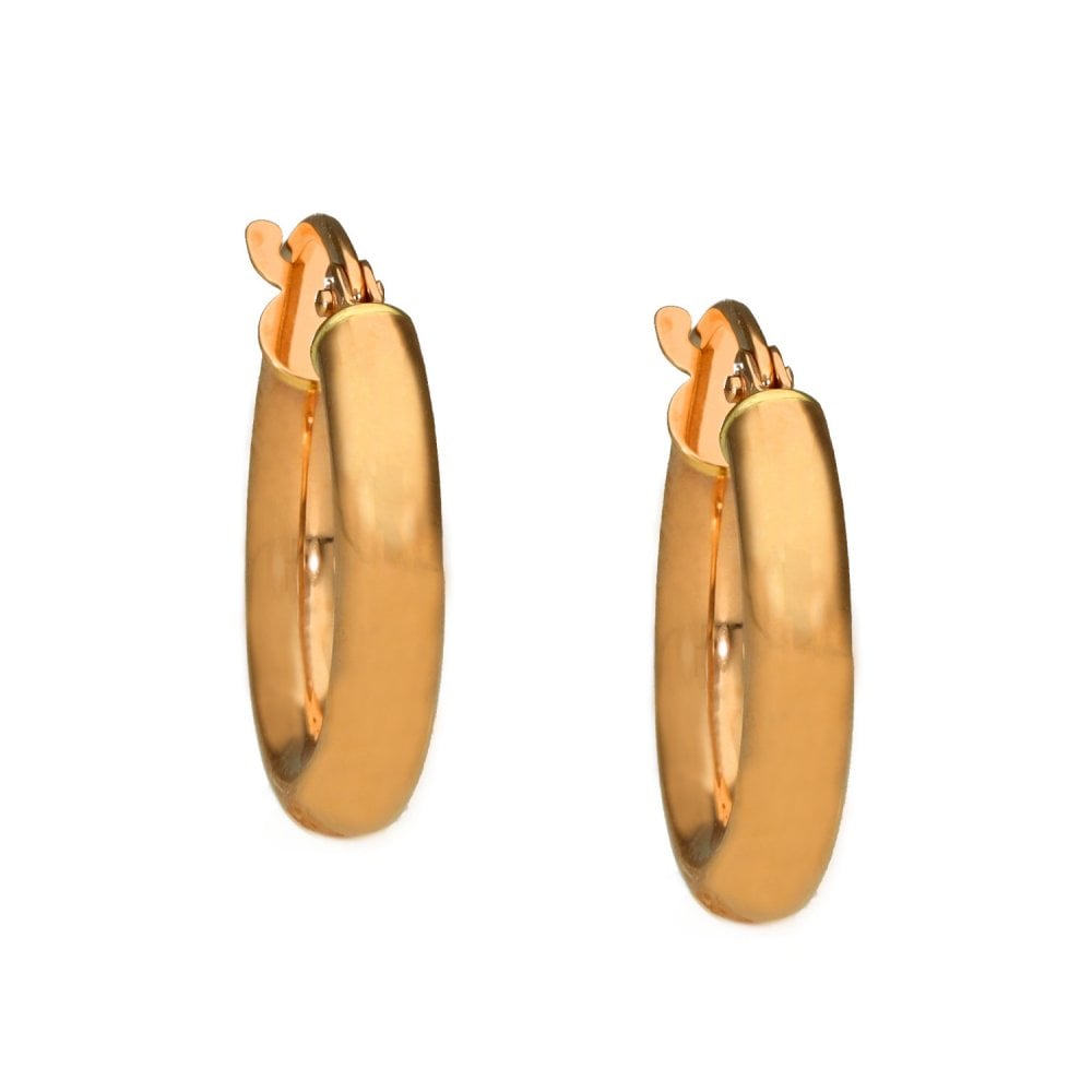 Ladies 9ct Rose Gold 10mm Small Round Hoop Earrings - 1.0g