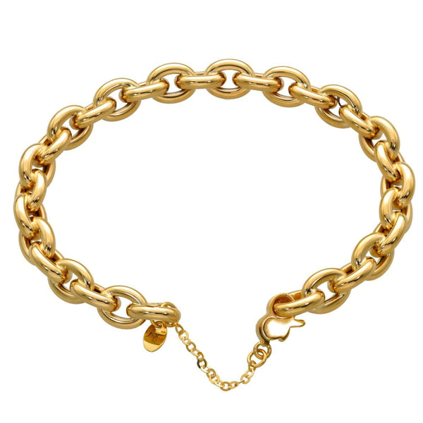 9ct Yellow Gold Trace Style Torque Bangle - 17cm - 8.3g