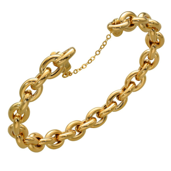9ct Yellow Gold Trace Style Torque Bangle - 17cm - 8.3g