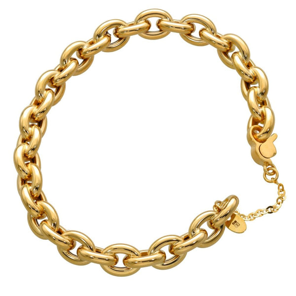 9ct Yellow Gold Trace Style Torque Bangle - 17cm - 8.3g