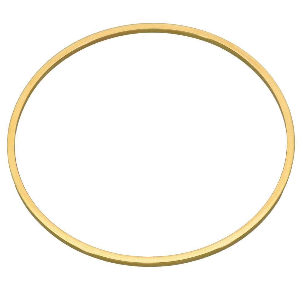 Ladies 9ct Yellow Gold 2mm Plain Bangle -  8.3g