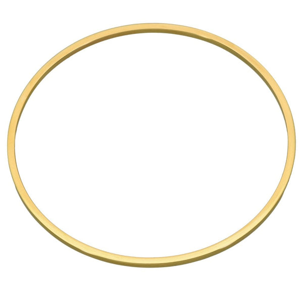 Ladies 9ct Yellow Gold 2mm Plain Bangle -  8.3g