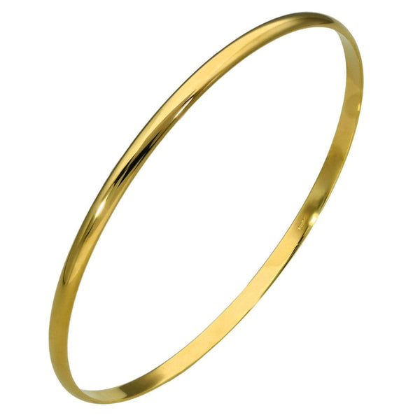 Ladies 9ct Yellow Gold 3mm Plain Bangle - 8.4g