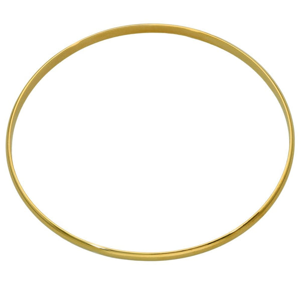 Ladies 9ct Yellow Gold 3mm Plain Bangle - 8.4g