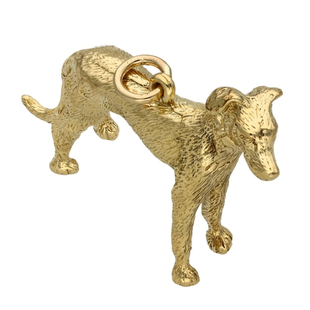 9ct Yellow Gold Solid Greyhound Pendant - 20.2g