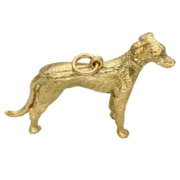 9ct Yellow Gold Solid Greyhound Pendant - 20.2g