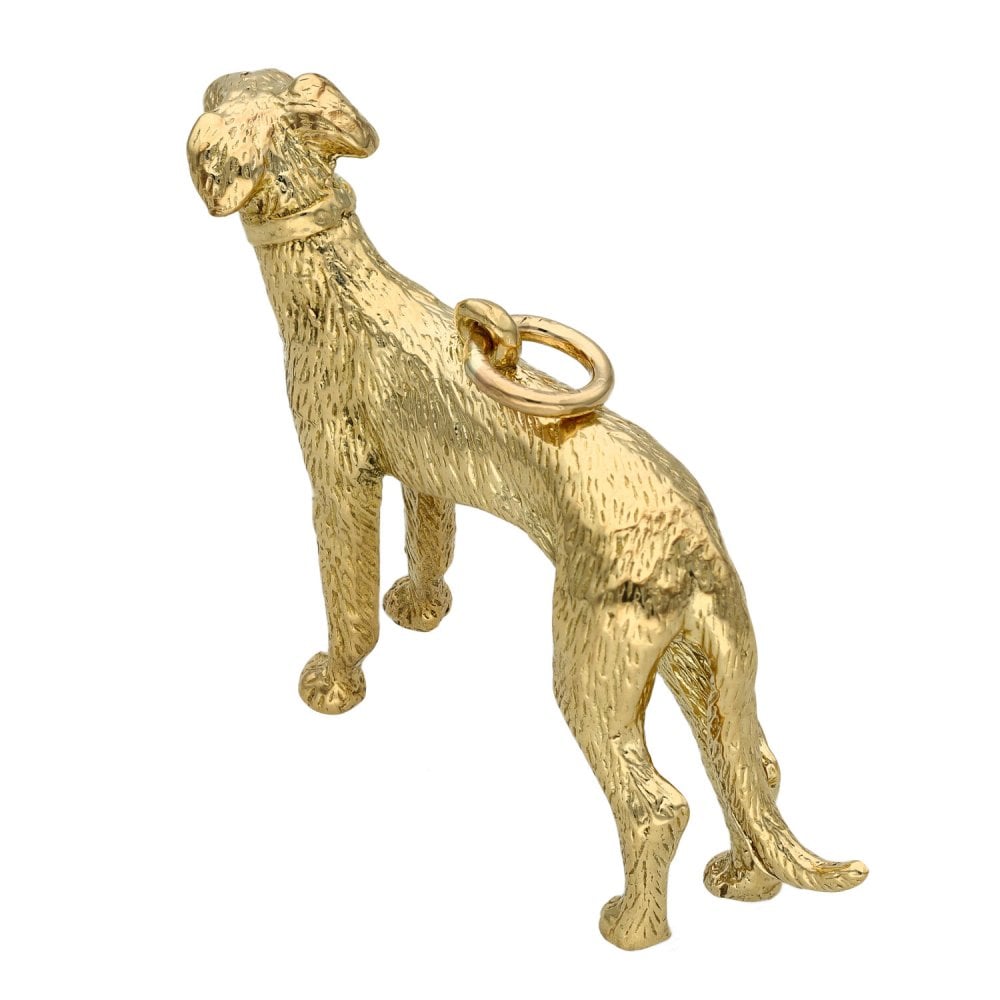 9ct Yellow Gold Solid Greyhound Pendant - 20.2g
