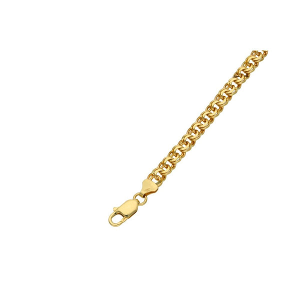 Ladies 9ct Yellow Gold 7.5" Double Curb Bracelet - 13.7g