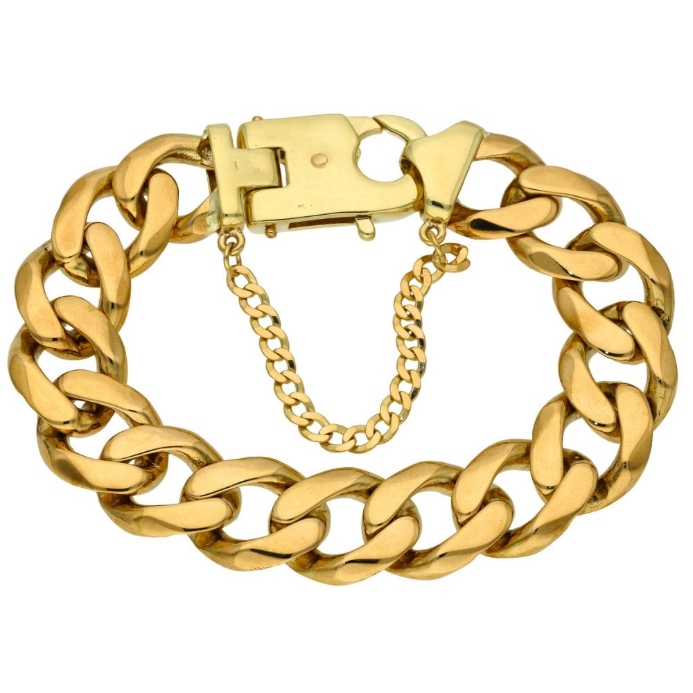 9ct Yellow Gold 9.5" Curb Bracelet - 124.0g