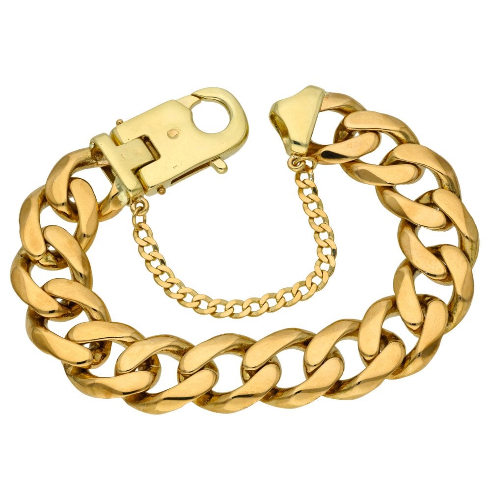 9ct Yellow Gold 9.5" Curb Bracelet - 124.0g