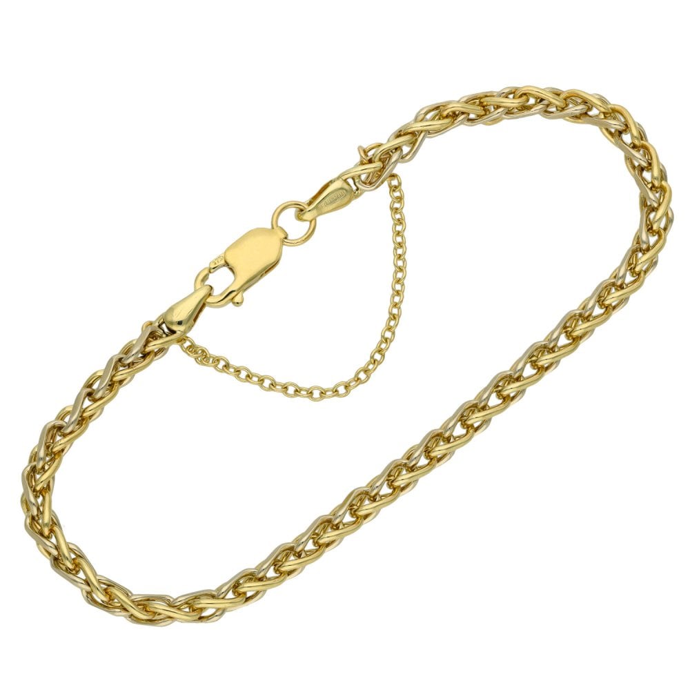9ct Yellow & White Gold 8" Spiga Bracelet - 11.5g
