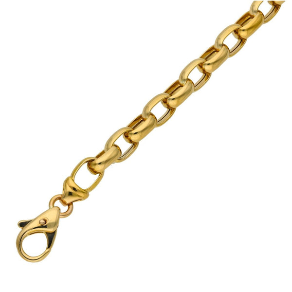 Ladies 9ct Yellow Gold 8" Oval Belcher Link Bracelet - 14.2g